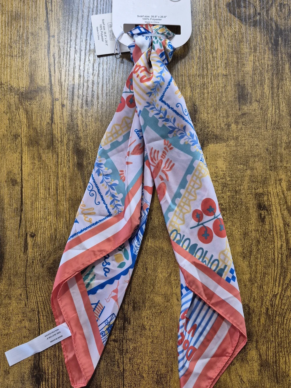 Piper K Villa di Mare Euro Summer Silk Feel Scarf NWT